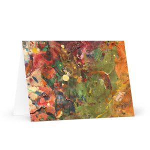 Orange Marble Painted Greeting card by Jono
