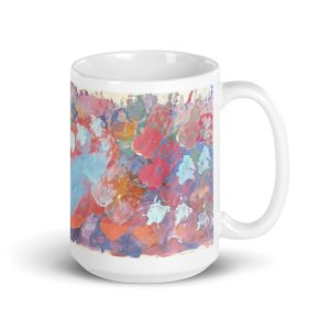 Pink Hand Print Glossy Mug by Jono